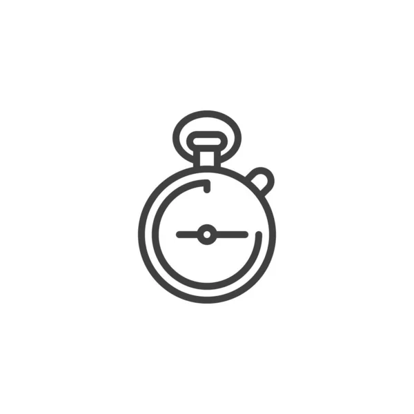 Chronomètre Icône Ligne Temps Signe Style Linéaire Pour Concept Mobile — Image vectorielle