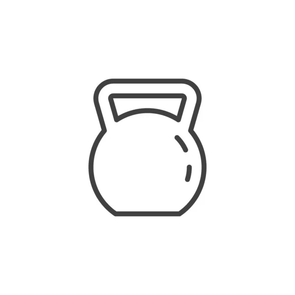 Ikona Čáry Kettlebell Lineární Styl Značky Pro Mobilní Koncept Web — Stockový vektor