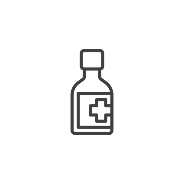 Icono Línea Botella Medicina Signo Estilo Lineal Para Concepto Móvil — Vector de stock