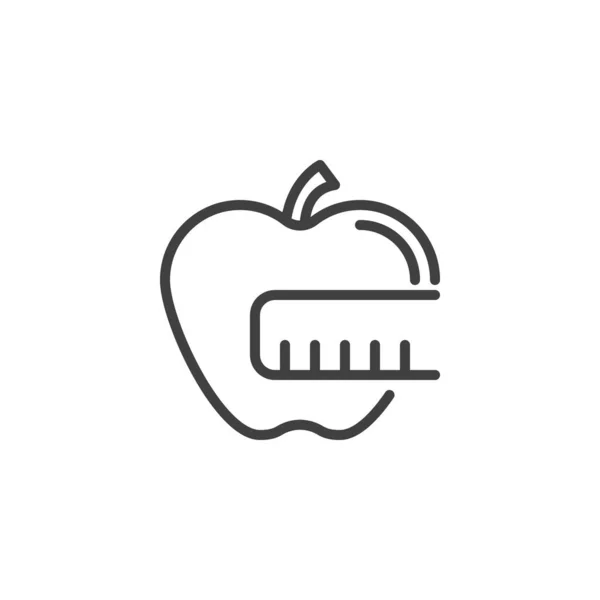 Apple Measuring Tape Line Icon Лінійний Стиль Мобільного Концепту Веб — стоковий вектор