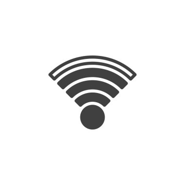 Kablosuz ağ sinyal vektör simgesi. Mobil konsept ve web tasarımı için düz tabela. Kablosuz bağlantı simgesi simgesi. Sembol, logo çizimi. Vektör grafikleri