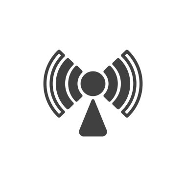 Kablosuz ağ sinyal vektör simgesi. Mobil konsept ve web tasarımı için düz tabela. Kablosuz bağlantı sinyali simgesi. Sembol, logo çizimi. Vektör grafikleri