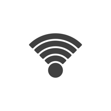 Wifi Sinyal vektör simgesi. Mobil konsept ve web tasarımı için düz tabela. Kablosuz ağ sinyal simgesi. Sembol, logo çizimi. Vektör grafikleri