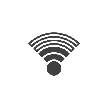 Wi-Fi ağ sinyal vektör simgesi. Mobil konsept ve web tasarımı için düz tabela. Kablosuz İşaret simgesi. Sembol, logo çizimi. Vektör grafikleri