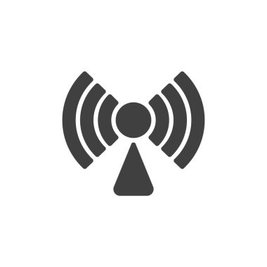 Kablosuz bağlantı sinyali vektör simgesi. Mobil konsept ve web tasarımı için düz tabela. Kablosuz ağ sinyal simgesi. Sembol, logo çizimi. Vektör grafikleri