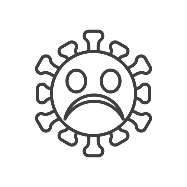 Ελαφρώς Συνοφρύωμα Εικονίδιο Emoji Γραμμή Πρόσωπο Γραμμικό Στύλ Για Mobile — Διανυσματικό Αρχείο