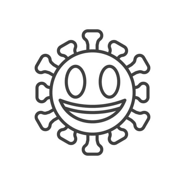Χαμογελώντας Πρόσωπο Μεγάλη Εικόνα Γραμμή Μάτια Γραμμικό Στύλ Για Mobile — Διανυσματικό Αρχείο