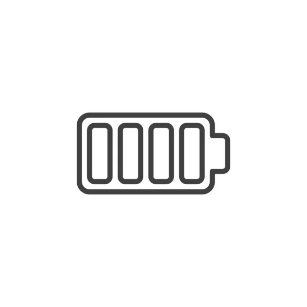 Full Battery Charge Line Icon Linear Style Sign Mobile Concept — Stock Vector