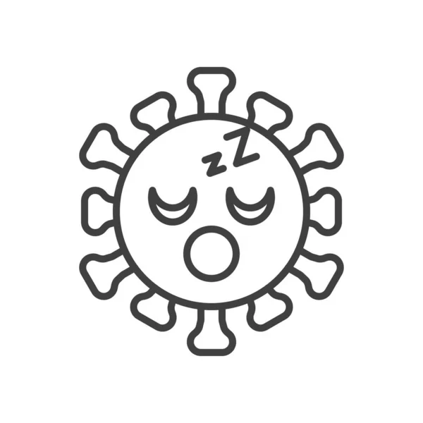 Εικονίδιο Του Προσώπου Του Ιού Που Κοιμάται Γραμμικό Στύλ Για — Διανυσματικό Αρχείο