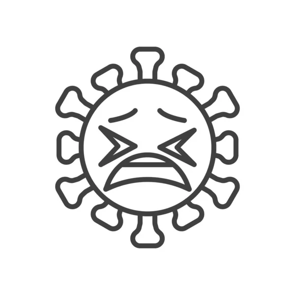 Κουρασμένος Ιός Αντιμετωπίζει Emoji Εικονίδιο Γραμμή Γραμμικό Στύλ Για Mobile — Διανυσματικό Αρχείο