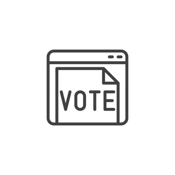 オンライン投票ラインアイコン モバイルコンセプトとウェブデザインのためのリニアスタイルのサイン 投票ドキュメントアウトラインベクトルアイコンを持つウェブサイト シンボル ロゴイラスト ベクトルグラフィックス — ストックベクタ
