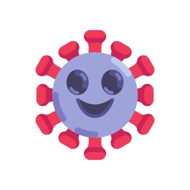 Mutlu Coronavirus simgesi düz simgesi