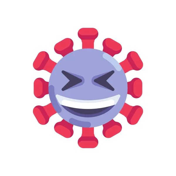 Ícone plano emoticon Coronavirus —  Vetores de Stock