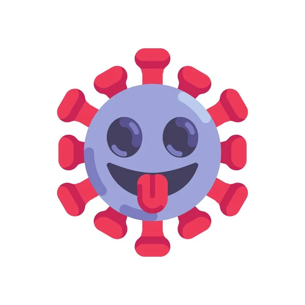 Virus cara saborear comida plana icono — Vector de stock