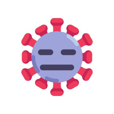 Duygusuz koronavirüs simgesi düz simge