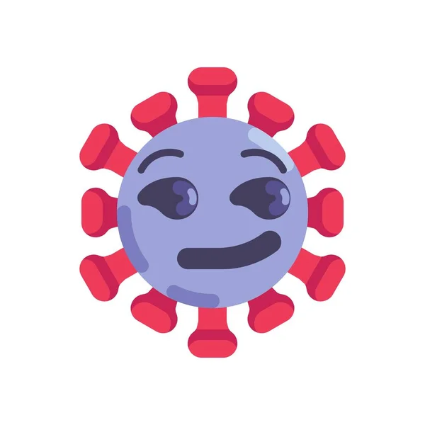Coronavirus emoticon platte pictogram — Stockvector