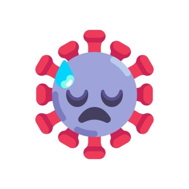 Coronavirus soğuk terleme simgesi düz simge