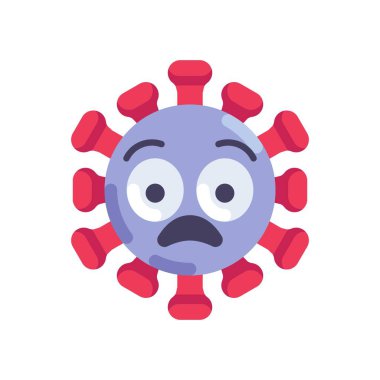 Şaşırmış Coronavirus simgesi düz simgesi