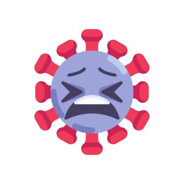 Coronavirus bitkin yüz ifadesi düz simge