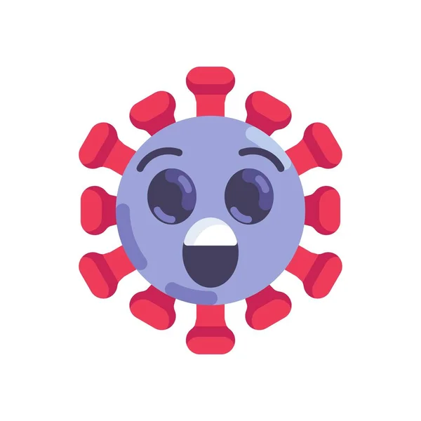 Έκπληκτος coronavirus emoticon επίπεδη εικόνα — Διανυσματικό Αρχείο