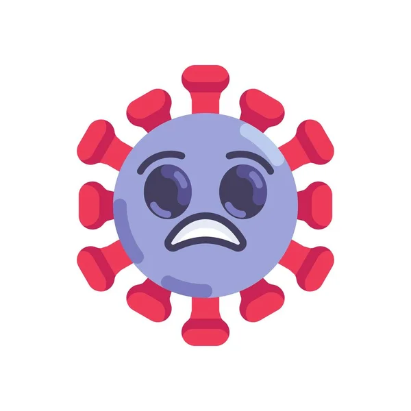 Chockad Coronavirus emoticon platt ikon — Stock vektor
