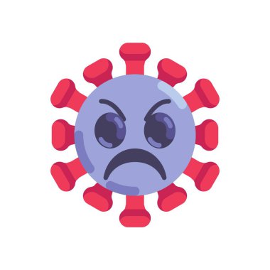 Kızgın koronavirüs simgesi düz simge