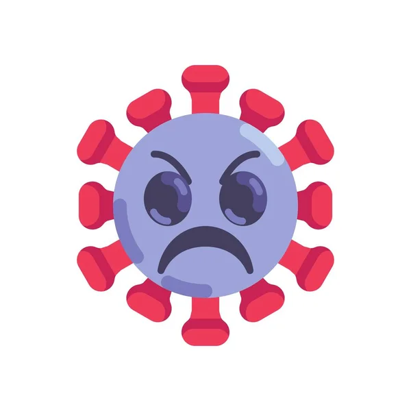 Θυμωμένη εικόνα εικονιδίου emoticon coronavirus — Διανυσματικό Αρχείο