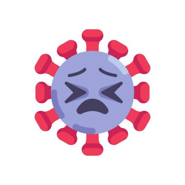 Üzgün Coronavirus simgesi düz simgesi