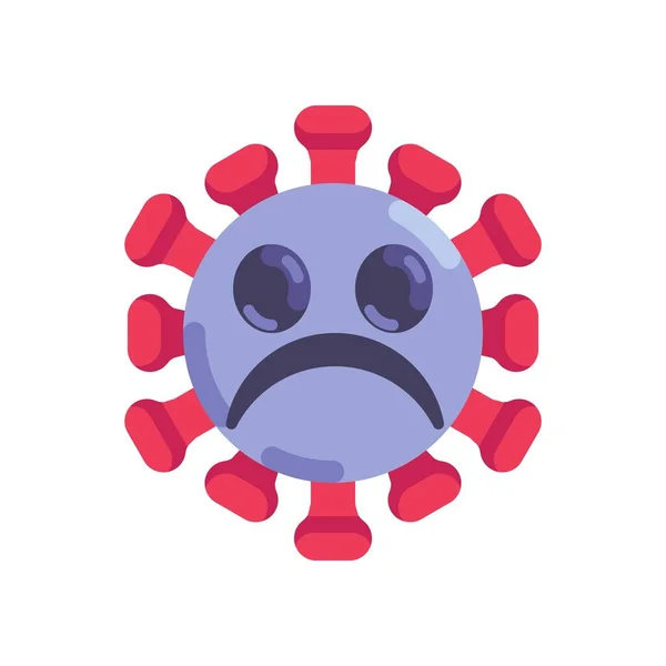 Emoticono de Coronavirus molesto icono plano — Vector de stock