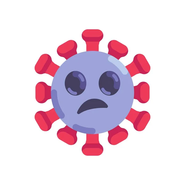 Shocked Coronavirus emoticon icona piatta — Vettoriale Stock