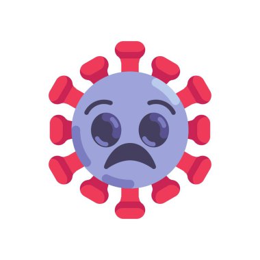 Coronavirüs endişeli duygu simgesi düz simge