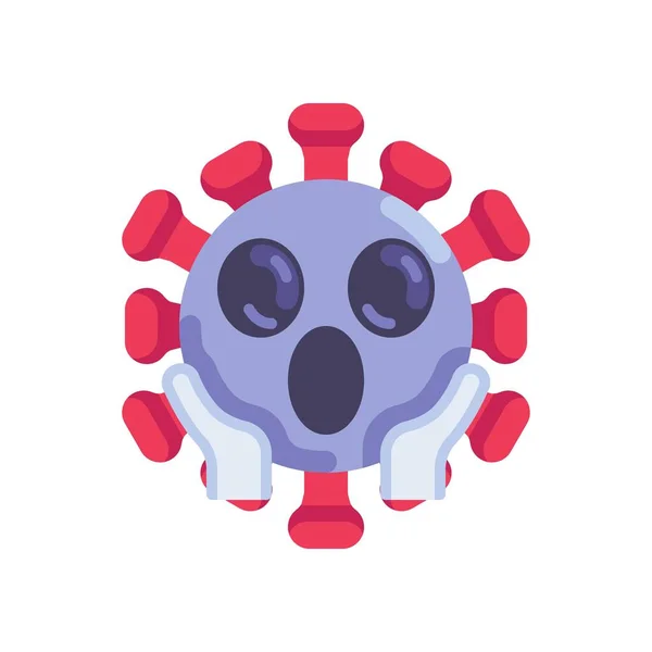 Verwirrte Coronavirus Emoticon flache Symbol — Stockvektor