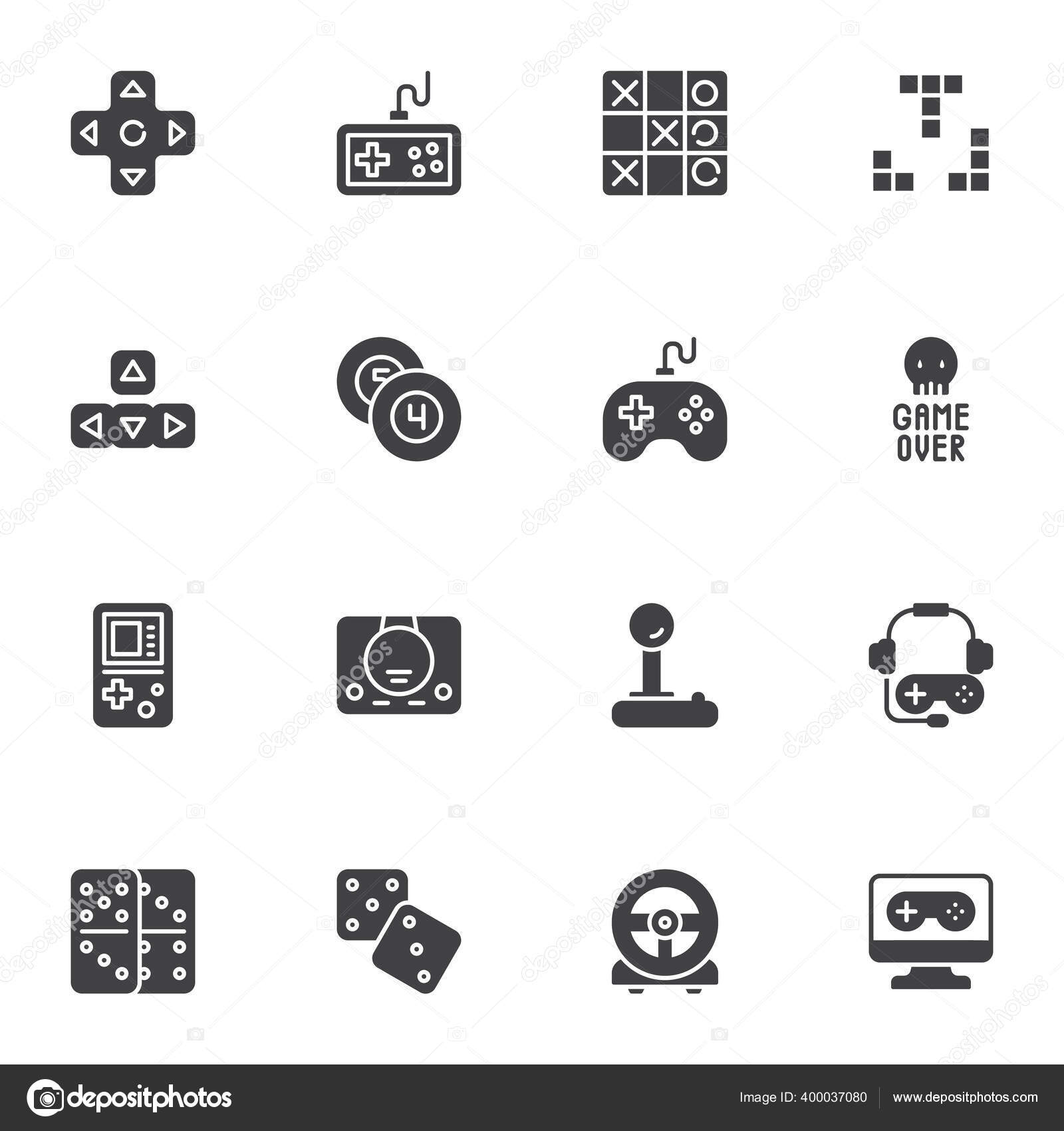 Video games icons set Royalty Free Vector Image