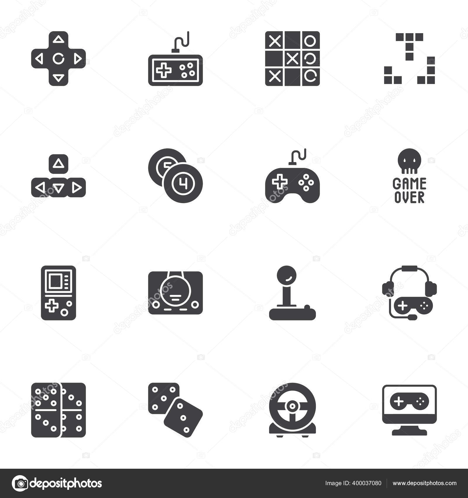 Video games icon set 4 Royalty Free Vector Image