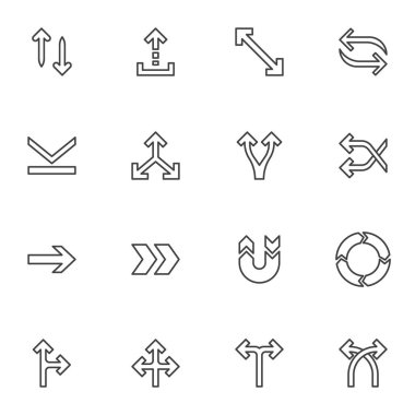 Evrensel ok çizgisi simgeleri ayarlandı