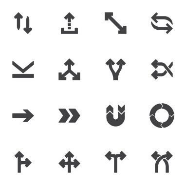 Evrensel ok vektör simgeleri ayarlandı