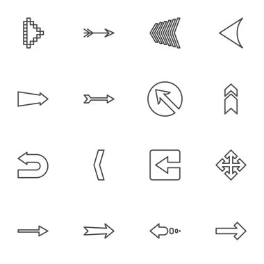 Soyut ok satır simgeleri ayarlandı