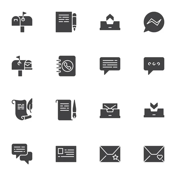 Conjunto de iconos de vector de comunicación — Vector de stock