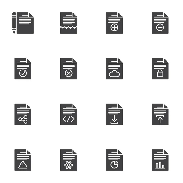 Set di icone vettoriali del file di documento — Vettoriale Stock
