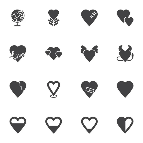 Amor, corazón vector iconos conjunto — Archivo Imágenes Vectoriales