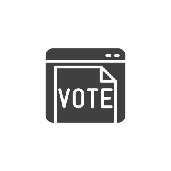オンライン投票ベクトルアイコン モバイルコンセプトとウェブデザインのための完全なフラット記号 投票文書のグリフアイコンを持つウェブサイト シンボル ロゴイラスト ベクトルグラフィックス — ストックベクタ