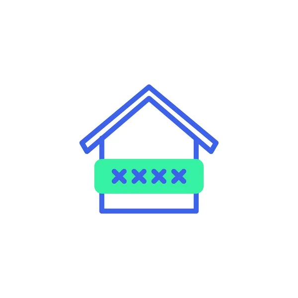 Smart Home Code Icon Vector Filled Flat Sign Home Protection — стоковый вектор