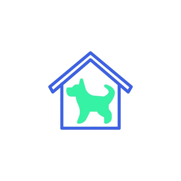 Дом Собачьей Иконкой Вектор Заполненный Плоский Знак Домашняя Охрана Собаки — стоковый вектор