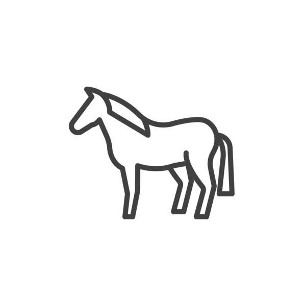 Cheval animal ligne icône — Image vectorielle