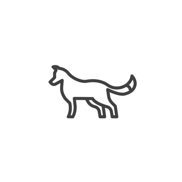Lobo, ícone de linha animal — Vetor de Stock