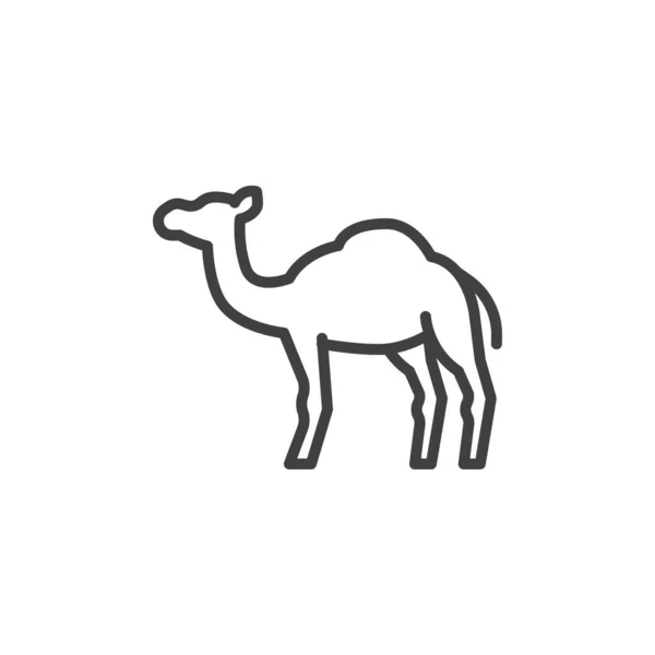 Camelo, ícone de linha animal — Vetor de Stock