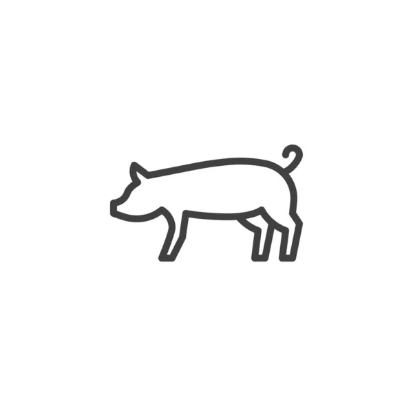 Javali, ícone de linha animal — Vetor de Stock