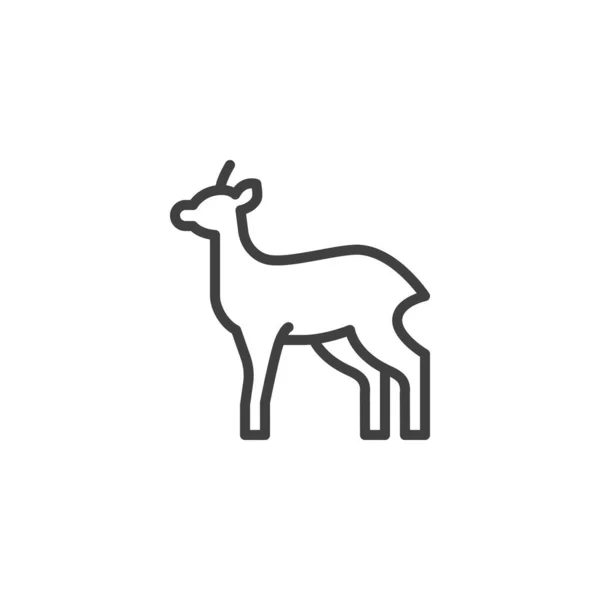 Antelope, animal line icon — Stock Vector