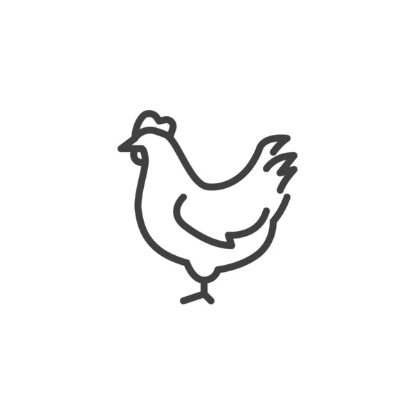 Kyckling fågel linje ikon — Stock vektor