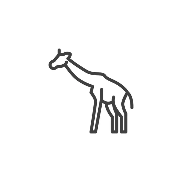 Jirafa, icono de línea animal — Archivo Imágenes Vectoriales